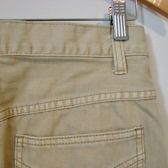 Free People Mini Skirt Beat of the Music Tan Khaki Denim Raw Hem Size 2 Small - Picture 11 of 16
